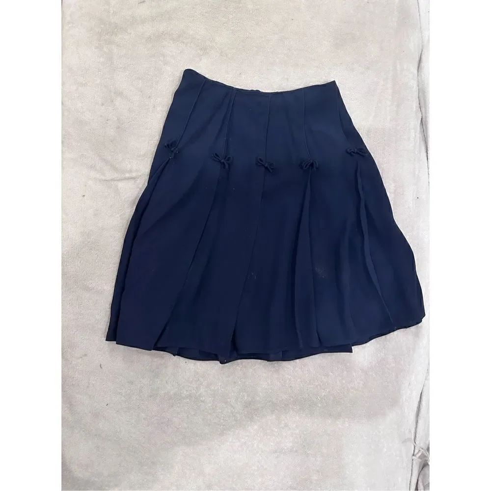 Women’s size 40 Europe skirt navy blue with bows rouge a levres brand